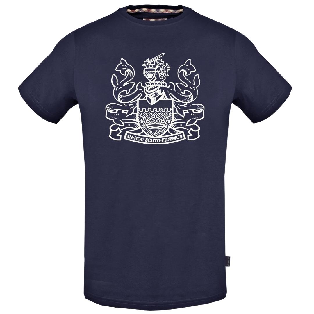 Aquascutum Aldis Crest Navy Blue T Shirt