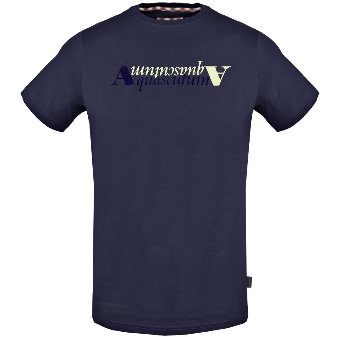 Aquascutum Reflection Logo Navy Blue T-Shirt - Nova Clothing