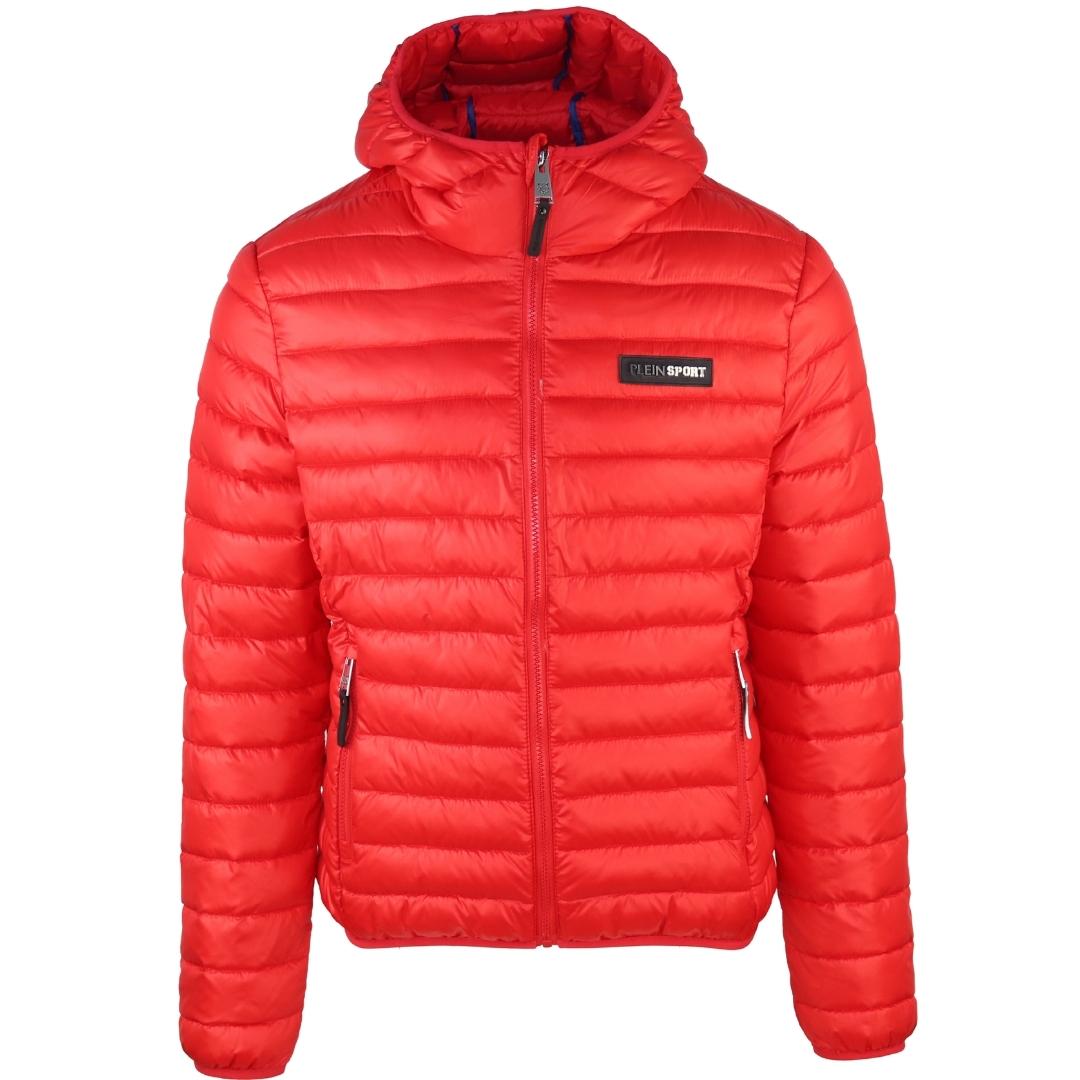 Plein Sport Padded Circle Logo Red Jacket - Nova Clothing