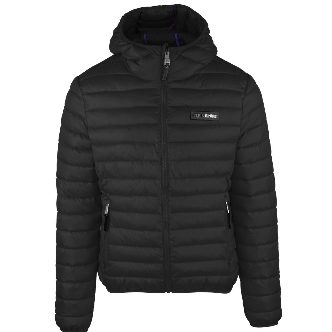 Plein Sport Padded Circle Logo Black Jacket - Nova Clothing