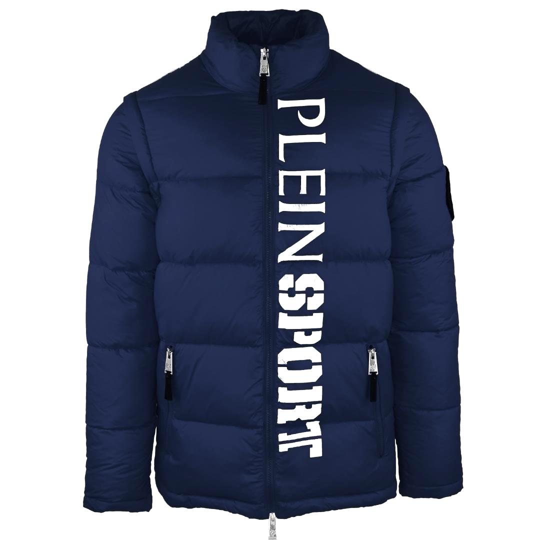 Plein Sport Vertical Logo Padded Navy Jacket UPPS107 85