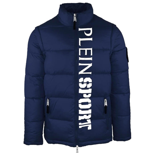 Plein Sport Vertical Logo Padded Navy Jacket UPPS107 85